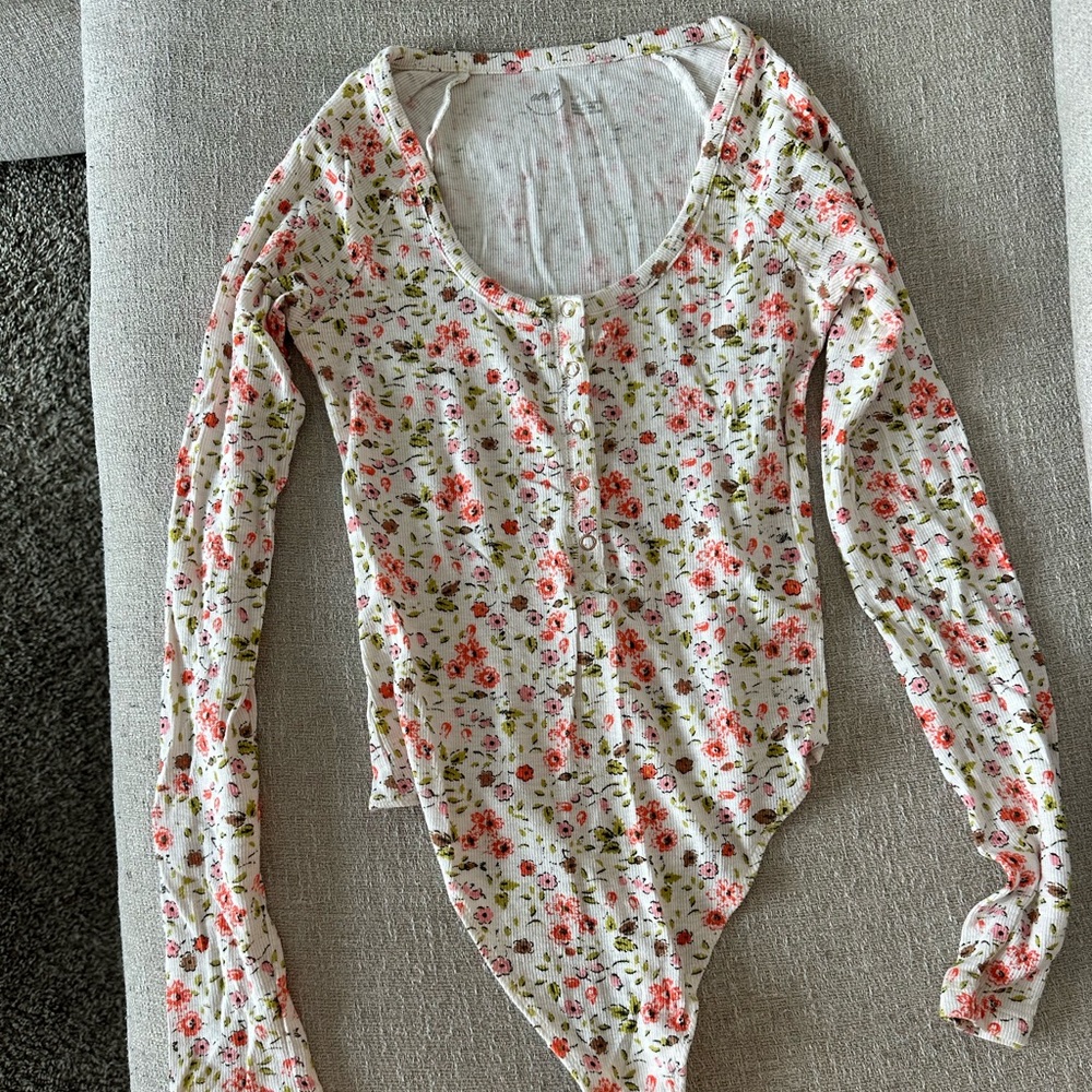 Aerie Ribbed Floral Bodysuit